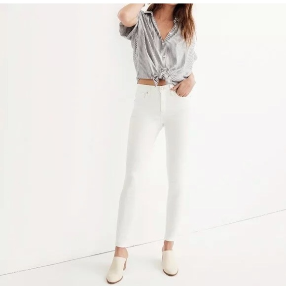 Madewell Denim - Madewell 9" High Rise Skinny White Jeans